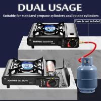 Horno portátil para exteriores, estufa liviana, equipo de cocina para acampar, equipo de emergencia, adecuado para cocinar en campamentos, estufa de gas para exteriores, estufa de cassette portátil para el hogar - details 1