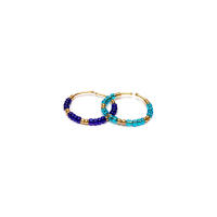 Vestopazzo Juego de 2 anillos ajustables Laton With Microperlas En Indigo/Azul Claro Vidrio Níquel Probado. Tg Único - details 0
