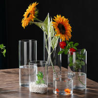 Vaso De Flor De Vidrio Transparente Pequeño Moderno Para Centro De Mesa Bodas Oficinas Y Hogar Vaso Cilíndrico Para Flores - details 1