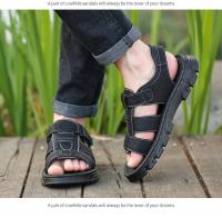 Sandalias Para Hombre Ajustables De Color Sólido Con Suela De Goma Duradera Y Comodidad Respirable PU Para Caminar Al Aire Libre - details 18
