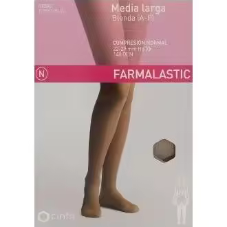 Farmalastic Media Larga Compresión Normal Puntera Abierta Camel  T-M - 1
