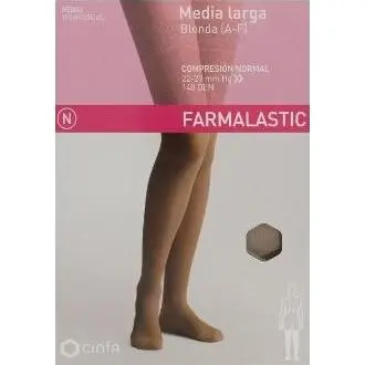Farmalastic Media Larga Compresión Normal Puntera Abierta Camel  T-M - 1