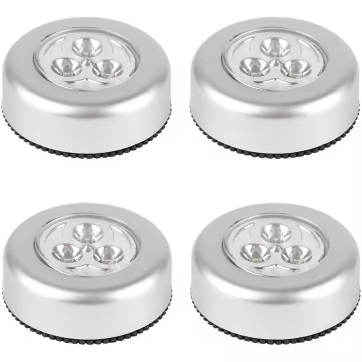 piezas de luces LED táctiles a batería, luces de empuje a batería para interiores, luces de empuje adhesivas para armarios - 1