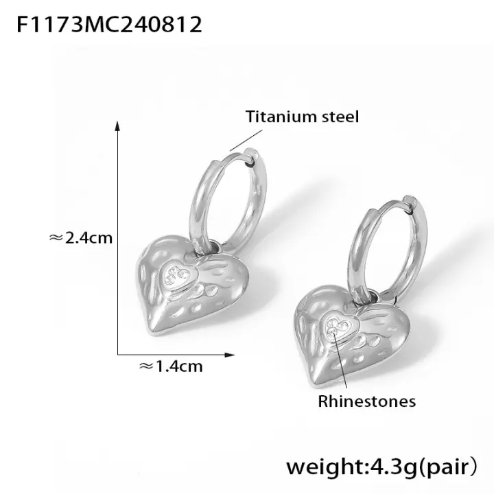 Rhie Jewelry Pendientes colgantes de hoja de arce de acero inoxidable para mujer - 1
