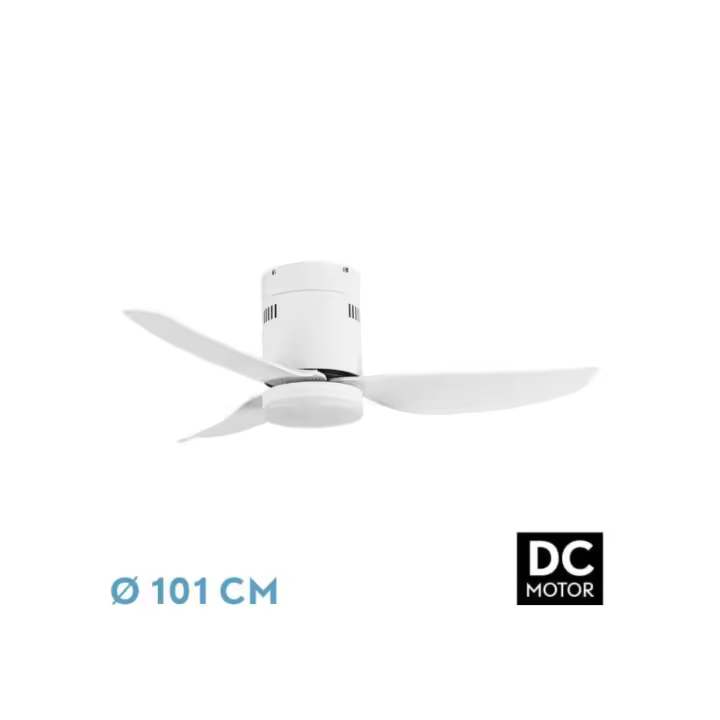 Fabrilamp - Ventilador Dc Borax 20w Blanco 3aspas 6vel 3000-4000 -6500k 2350lm Remoto, Memoria, Temporizador 27x101x101cm - 1