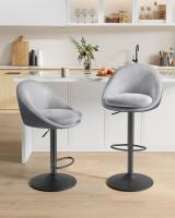 Taburete de Bar, Juego de 2, Regulable en Altura, Giratorio 360°, Silla de Cocina con Respaldo, Base de Acero, Reposapiés, para Mostrador y Comedor - details 8
