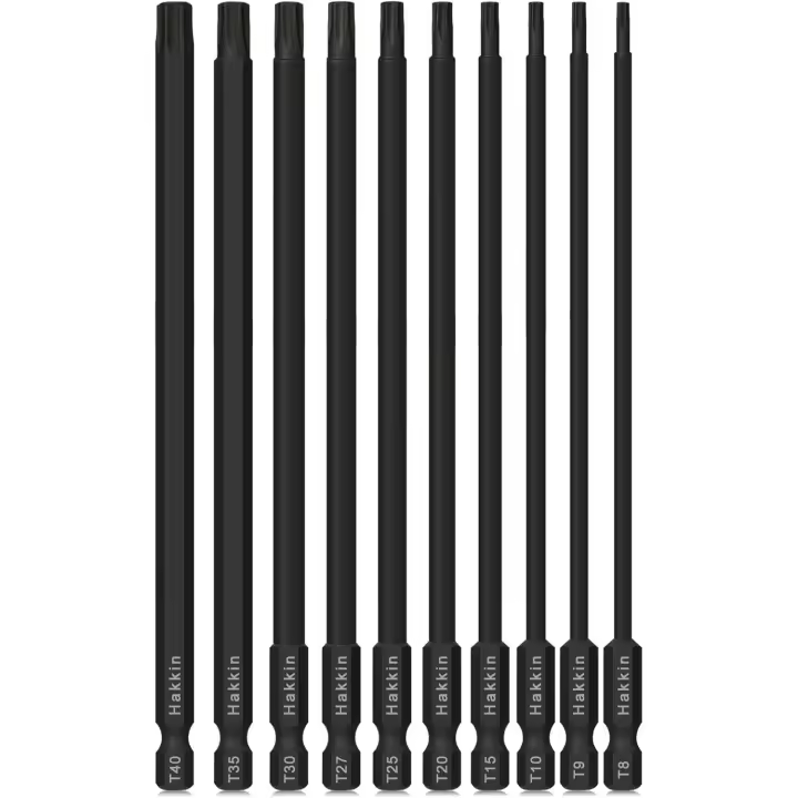 Torx Bit Set Hakkin 100mm Screwdriver Sets with Ratchet Driver S2 Steel Security Torx Bits 1/4" Shank Magnetic Torx Bit T5, T6, T8, T9, T10, T15, T20, T25, T27, T30, T35, T40 - 1