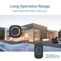 Timbre inalámbrico a Batería, éxito de 400 m, timbre inalámbrico RGB para Exterior, resistant to Agua IP66, 5 niveles de volumen (0-110 dB) y 60 melodías, ajustado para el hogar, el Hotel, La Oficina, Emergencias, etc. - details 0