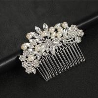 Peine De Boda Con Floral De Strass Y Rosas Simples Accesorio Para El Cabello De Aleación De Aluminio Peine Inserto Para Vestido De Novia - details 7
