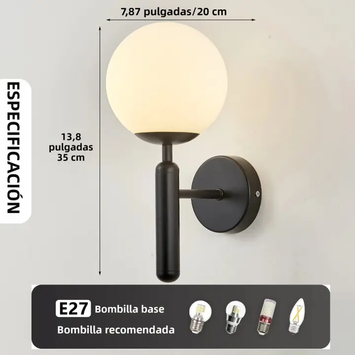 Lámpara De Pared Moderna Para Interior Adecuada Para Dormitorio Y Sala De Estar Decoración De Hogar Fuente De Luz LED Incluida Montaje En Pared - 1