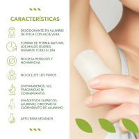 Desodorante Alumen potásico en Piedra natural con áloe Vera 100 g Deo Naturals albajo de Roca, Piedra de Roca, no ocluye Los Poros, no Dejas Residuos, no Mancha, naturalmente Eliminar los malos olores - details 1