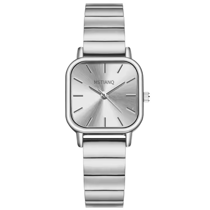 Reloj de mujer con elegante e inoxidable Correa de Maple, elegante Reloj Cuadrado, Reloj de Mujer versátil. - 1