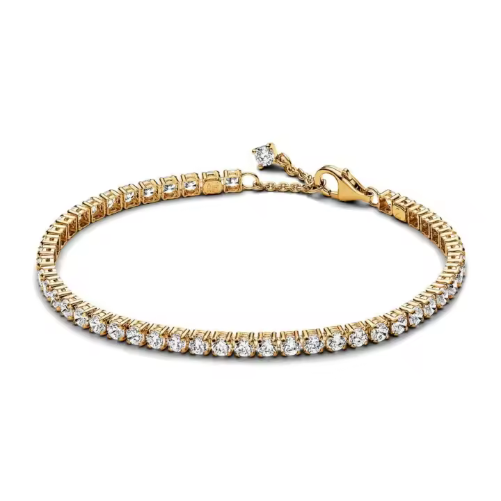 561469C01 - Pulsera Tenis con un recubrimiento en oro de 14k Brillante​ 561469C01  Silver PANDORA - 1