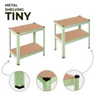 Ociodual Estanteria Metalica Tiny Verde, Estante Ideal para Hogar, Estanterias Trastero, Muebles, Oficina, Estanterias Almacenaje Divisible, Sin Tornillos, 240kg, 4 Baldas MDF, 150x60x30cm - details 3