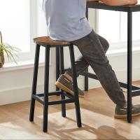 Conjunto de mesa y sillas de bar para cocina, mesa con 2 taburetes de bar, elegante marco de acero industrial - details 6
