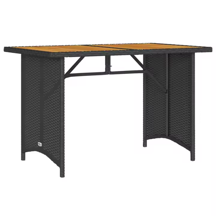 Mesa de Jardín superficie de Madera Negro 110x68x70 cm - 1
