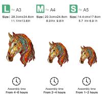 Rompecabezas De Madera En Forma Irregular De Caballo Juego De Puzzle Personalizado Para Adultos Juego Familiar Interactivo Regalo Único Y Elegante - details 9