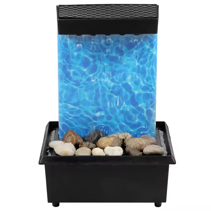 Fuente De Mesa Con Luz Operada Por Batería O USB Mini Decoración De Cascada De Agua Fluente Ornamento Moderno De Plástico - 1