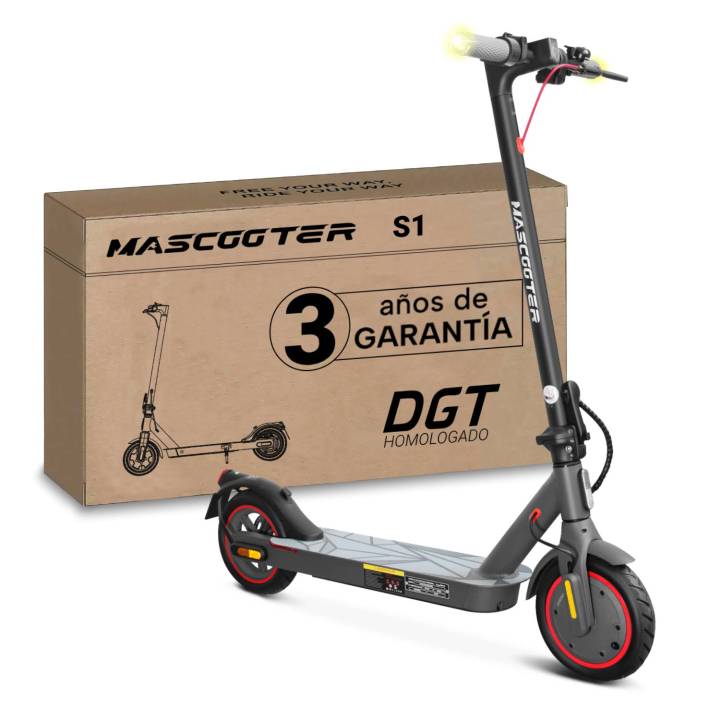 MASCOOTER S1 Negro Patinete Eléctrico Adultos Homologado DGT por Zwheel