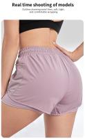 Shorts Deportivos Elásticos Para Mujer Con Bolsillos Yoga Leggings Falsos Para Correr Y Entrenar Talla Verdadera - details 5