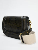 Bolso De Cruz Con Tapa De Flip Y Hebilla Magnética Y Estampado Decorativo De Serpiente Para Mujer Material De Cuero Sintético Y Lona Interior - details 5