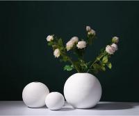 Vaso De Cerámica Blanca En Forma De Bola Simplicidad Nórdica Creativa Ornamento Para Habitación Y Tienda De Ropa - details 5