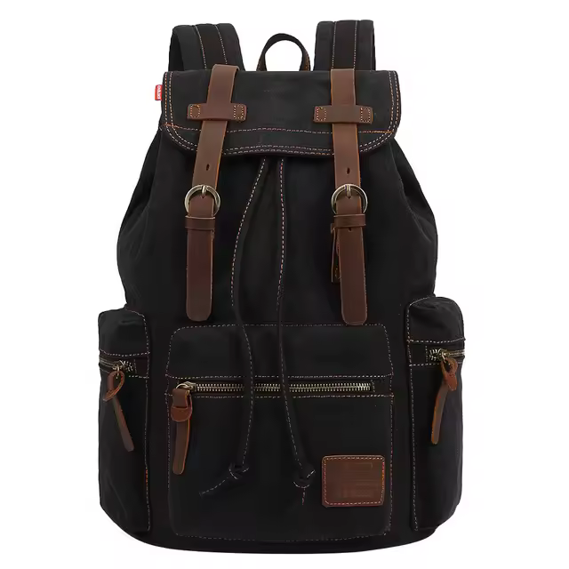 Mochilas de lona vintage para hombre y mujer, bolsos de viaje informales para estudiantes, senderismo, viaje, Camping, Mochila Masculina - 1