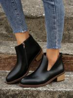 SP Botas Chelsea nuevo Botas de Mujer Botas Gruestas Tacón Bajo Botas de cuero botines retro Primavera y botas individuales Botas Cortas Mujer, - details 14