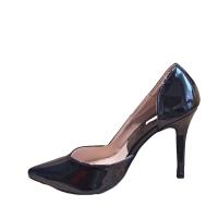 Zapato Tacón Alto, Fino, Negros, Blanco, Polipiel Charol, Para mujer, Apertura lateral, Punta Fina, Para Fiestas, Elegantes - details 2