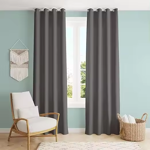 TODOBIEN STORE - Cortina Salón Dormitorio Liso muchos colores - Cortina con Ojales Poliéster Color Sólido para Salón Dormitorio1，2 Unidades 140x260cm - 1