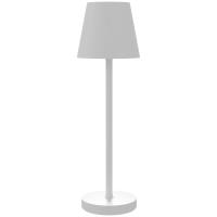 HOMCOM Lámpara de Mesita de Noche con Luces LED Lámpara de Mesa Inalámbrica USB-C Recargable 3 Colores Pantalla de Acrílico para Dormitorio Salón Ø11,2x36,5 cm Blanco - details 0