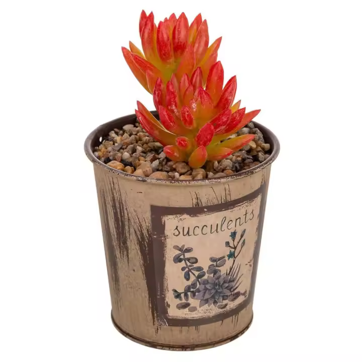 WANDERLUST DECO Maceta Decorativa Cactus Artificial Realista para Interiores - 1