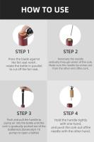 Abridor De Botellas En Forma De Pluma Rojo Con Presión Del Aire Para Vino Herramienta De Apertura De Botellas De Acero Inoxidable - details 11