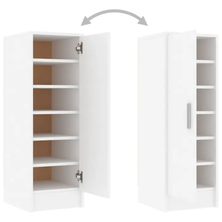 vidaXL Mueble zapatero de aglomerado blanco 32x35x92 cm - 1