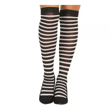 Medias A Rayas Blancas Y Negras – Complemento De Disfraz Para Halloween, Carnaval Y Fiestas De Disfraces