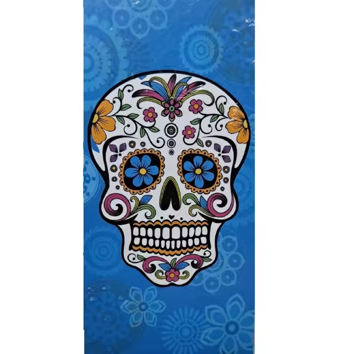 Toalla de playa calavera,Toalla de baño grande,MICROFIBRA 100% POLYESTER,MEDIDAS 95x175cm,cm,fespu - 1