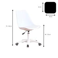 LUTODY - Silla oficina giratoria regulable, Asiento polipiel cuero sintético, Despacho escritorio, Estilo nórdico ergonómico, Con rueda suave - details 6
