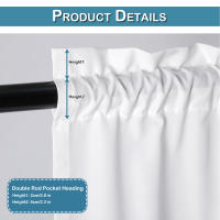 Cortinas De Voile Transparente Impermeables Para Cocina Y Baño 1/2 Panel Con Bolsa De Palas Para Rodamiento No See-Through Modernas Para Ventanas - details 5
