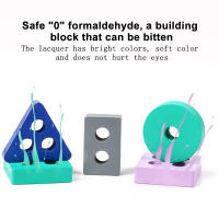 Bloques De Construcción De Madera Montessori Juguete Educativo Para Niños Y Niñas Desarrollo Temprano Aprendizaje Color Y Forma - details 4