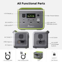 FOSSiBOT F800 Estacion de Energia Portatil y Generador Solar Portatil, 512Wh LiFePO4 Batería, Salida de 800W CA (1600W pico), Recargable al 100% en 1,2 Horas, Adecuado para Caravaning y Viajes - Verde - details 3