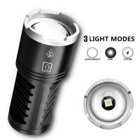 Linterna Táctica LED De Alta Potencia Recargable Por USB Con Zoom Y Batería Integrada Lámpara Fuerte Para Camping Resistente Al Agua Y Choques - details 2