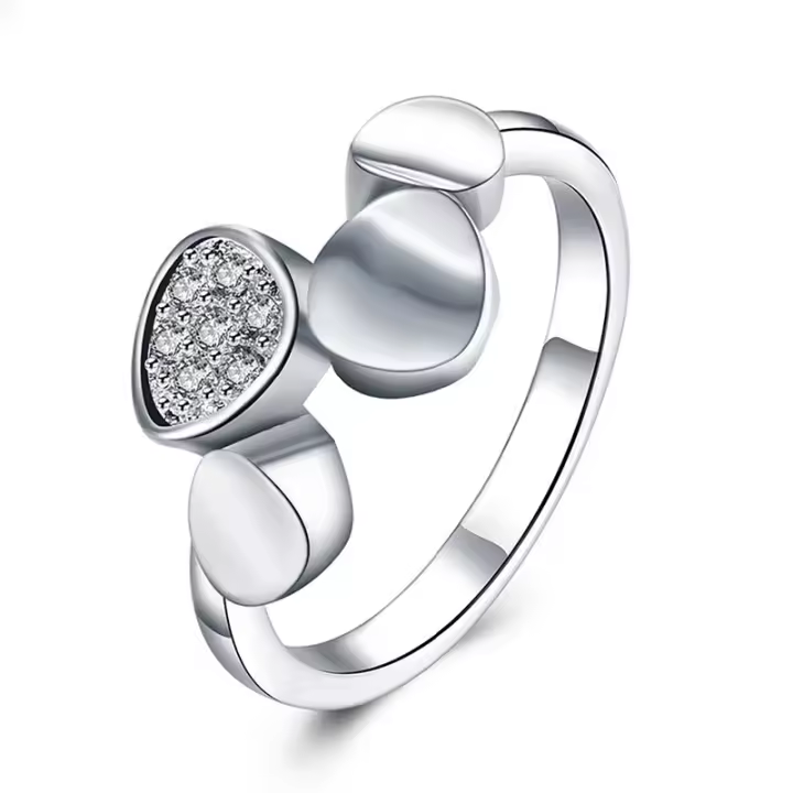 Anillo de Plata de Ley 925 con cristal de circonita geométrica, joyería de moda para mujer - 1