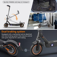 HONEY WHALE E9 MAX Patinete Eléctrico, Motor de 500W, Batería de 36V 10Ah, Neumático de 10 pulgadas, Velocidad Máxima de 20 km/h, Autonomía de 35-40 km, Freno Mecánico y Freno Electrónico, Certificación ABE - details 6