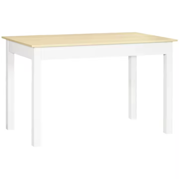 Mesa de comedor Coconut Homcom rectangular blanco/natural 75x119x70 cm - 1