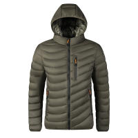 Abrigo Caliente Para Hombre Windbreaker Casual De Otoño E Invierno Con Capucha Acolchado De Algodón Ligero Negro Azul OliveGreen Gris - details 5