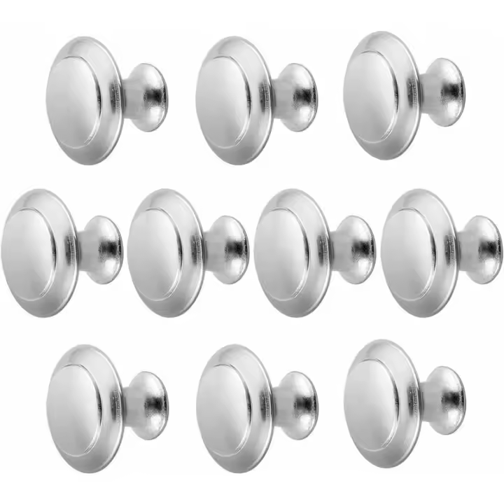 10 pomos de puerta de diseño contemporáneo, pomos para muebles, cromo satinado cepillado para armarios, puertas de muebles, cajones, zapateros - 1