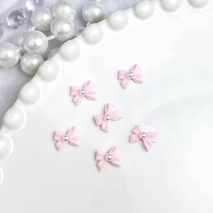 20PCS Encantos De Uñas Con Borlas De Perla Sólida Resina Minimalista Brillante Decoraciones Para Uñas Y Pelo DIY - 1