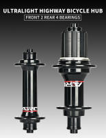 Hub De Bicicleta ARC Para Carretera 24H Ultraligero 280g V Brakes 4 Pawls 48 Clicks Frente 100mm Trasero 130MM Engranaje HG - details 5