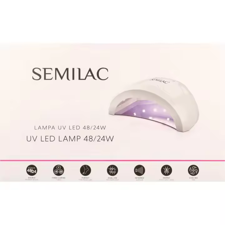 SEMILAC LAMPARA UV/LED 24/48W Lampara que seca esmaltes semipermanentes de forma ideal y gel, perfecta para uso diario - 1