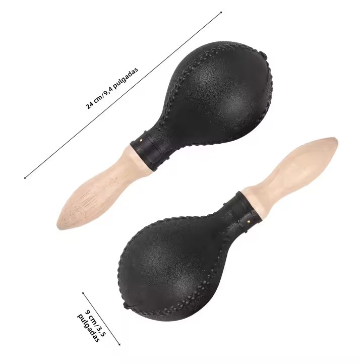 Par De Maracas De 25 Cm Con Cabeza De Arena Y Mango De Madera Instrumentos De Percusión Para Concierto Y Fiestas - 1